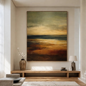 Ember Horizon Landscape Wall Art styled interior scene 1 | OILDECO