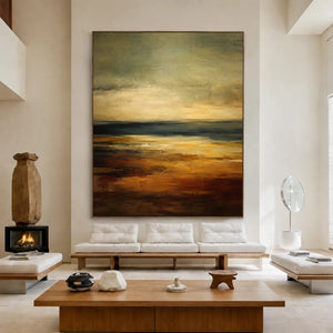 Ember Horizon Landscape Wall Art styled interior scene 2 | OILDECO