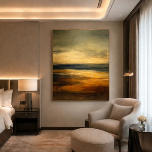 Ember Horizon Landscape Wall Art styled interior scene 4 | OILDECO