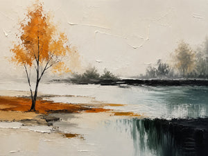 Amber Birch Landscape Wall Art artwork view | OILDECO