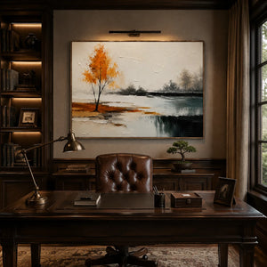 Amber Birch Landscape Wall Art styled interior scene 3 | OILDECO