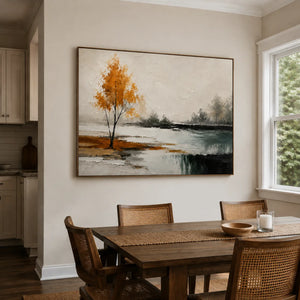 Amber Birch Landscape Wall Art styled interior scene 4 | OILDECO