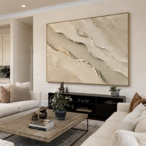 Ivory Rift Textured Wall Art styled interior scene 2 | OILDECO