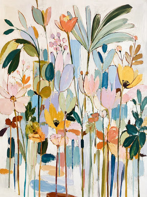 Pastel Garden Floral Wall Art artwork view | OILDECO