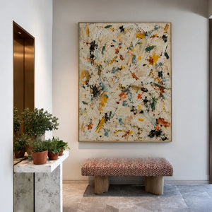 Confetti Trace Abstract Wall Art styled interior scene 1 | OILDECO