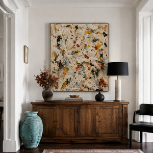 Confetti Trace Abstract Wall Art styled interior scene 2 | OILDECO