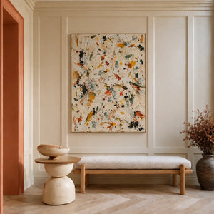 Confetti Trace Abstract Wall Art styled interior scene 3 | OILDECO