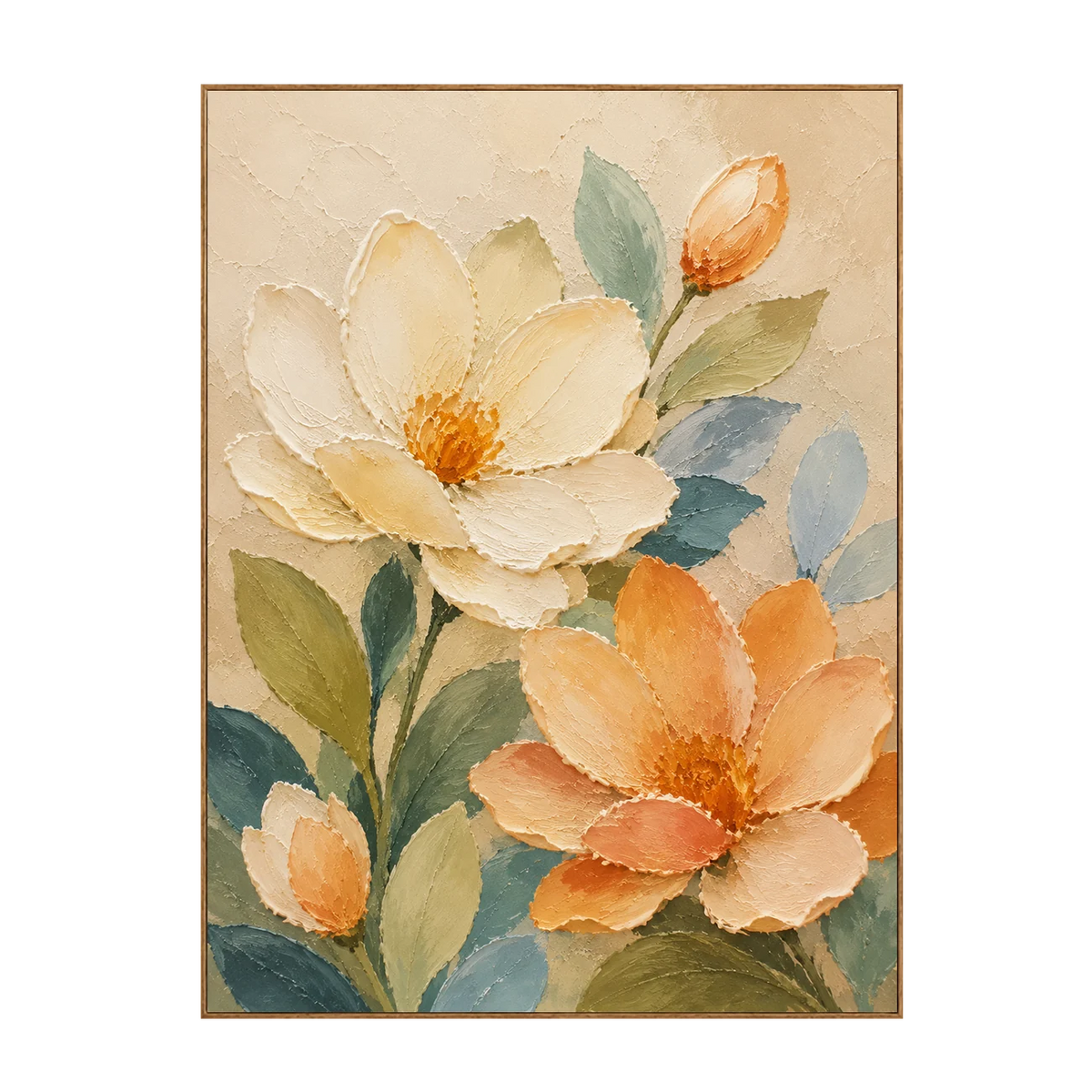 Apricot Bloom Floral Wall Art
