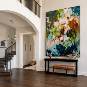 Wild Garden Abstract Wall Art styled interior scene 2 | OILDECO