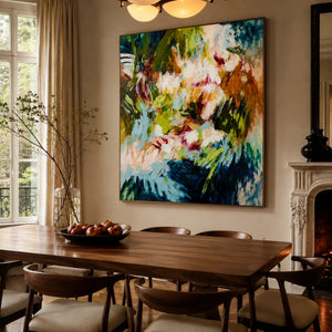 Wild Garden Abstract Wall Art styled interior scene 3 | OILDECO