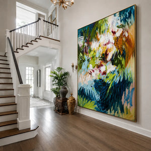 Wild Garden Abstract Wall Art styled interior scene 4 | OILDECO