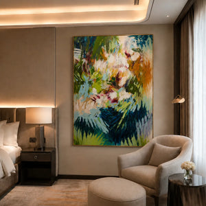 Wild Garden Abstract Wall Art styled interior scene 5 | OILDECO