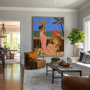 Riviera Friends Figure Wall Art styled interior scene 2 | OILDECO