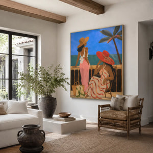 Riviera Friends Figure Wall Art styled interior scene 3 | OILDECO