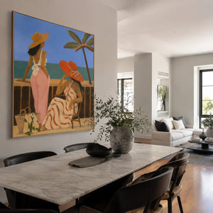 Riviera Friends Figure Wall Art styled interior scene 4 | OILDECO