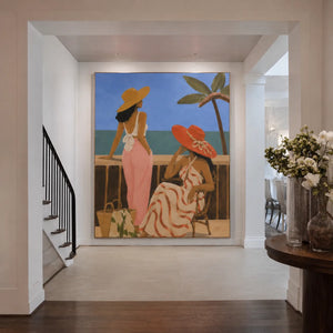 Riviera Friends Figure Wall Art styled interior scene 5 | OILDECO