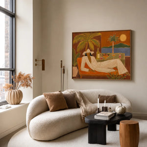 Riviera Recline Figure Wall Art styled interior scene 4 | OILDECO