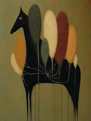 Original artwork view of Midnight Grove Horse Wall Art | Oildeco