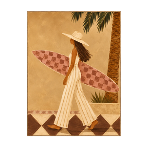 Sunlit Surf Walk Figure Wall Art | OILDECO