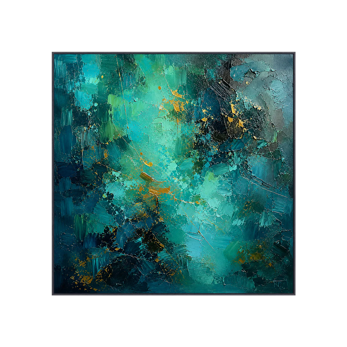 Emerald Current Abstract Wall Art