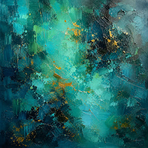 Emerald Current Abstract Wall Art artwork view | OILDECO