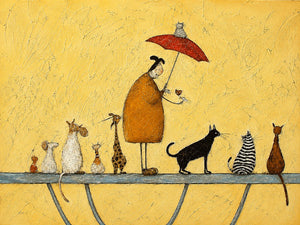 Umbrella Cat Parade Wall Art artwork view | OILDECO