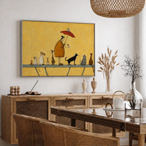 Umbrella Cat Parade Wall Art styled interior scene 3 | OILDECO