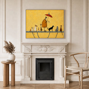 Umbrella Cat Parade Wall Art styled interior scene 5 | OILDECO