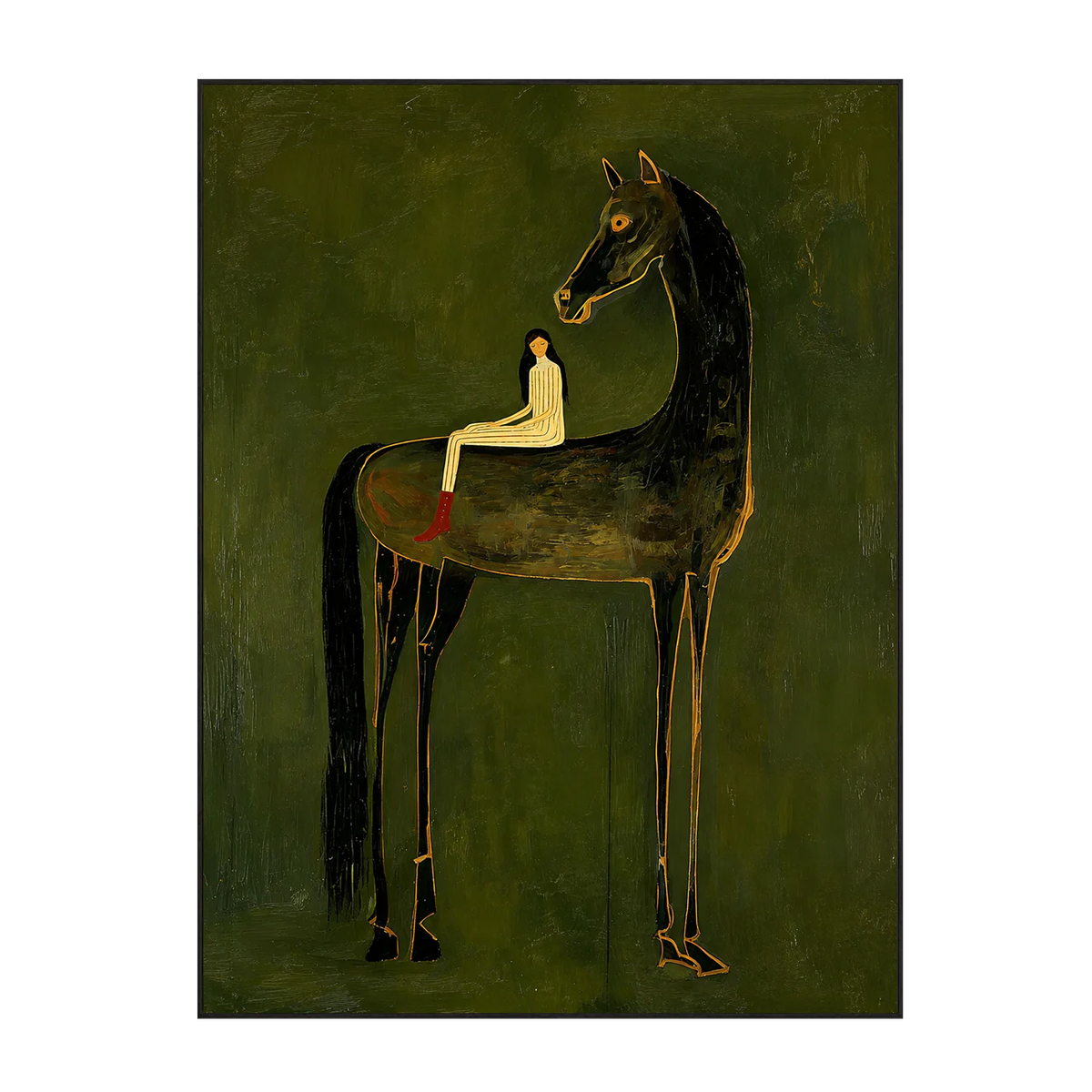 Olive Giant Horse Wall Art