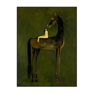 Olive Giant Horse Wall Art | OILDECO