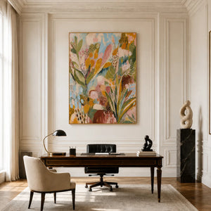 Garden Rhythm Floral Wall Art styled interior scene 2 | OILDECO