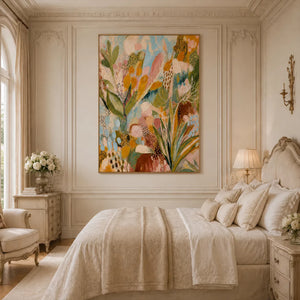 Garden Rhythm Floral Wall Art styled interior scene 3 | OILDECO