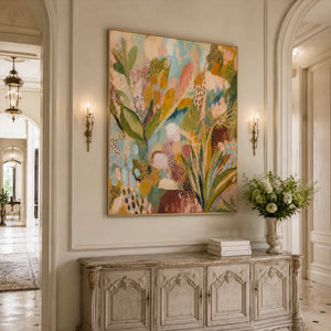 Garden Rhythm Floral Wall Art styled interior scene 4 | OILDECO
