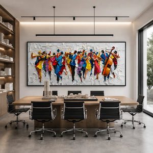 Chromatic Orchestra Textured Wall Art styled interior scene 1 | OILDECO