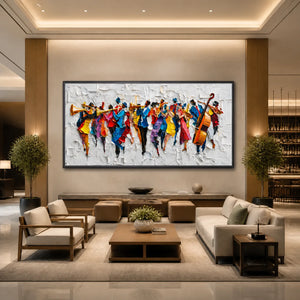 Chromatic Orchestra Textured Wall Art styled interior scene 2 | OILDECO