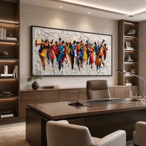Chromatic Orchestra Textured Wall Art styled interior scene 4 | OILDECO