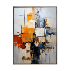 Amber Grid Abstract Wall Art | Oildeco