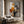Amber Grid Abstract Wall Art shown in a quiet home office | Oildeco