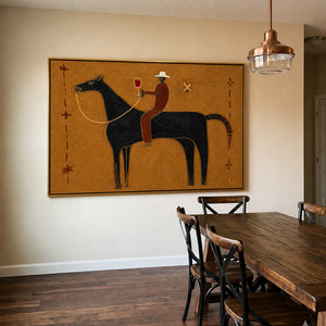 Western Toast Horse Wall Art styled interior scene 1 | OILDECO