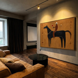 Western Toast Horse Wall Art styled interior scene 2 | OILDECO