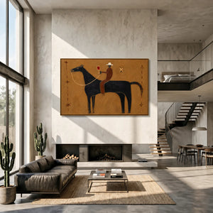 Western Toast Horse Wall Art styled interior scene 3 | OILDECO