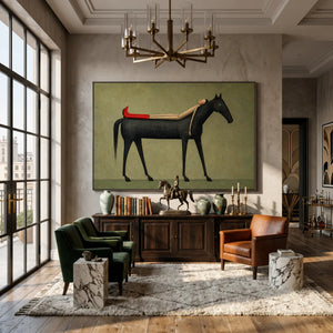 Sage Repose Horse Wall Art styled interior scene 2 | OILDECO