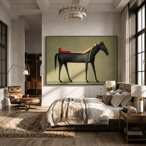 Sage Repose Horse Wall Art styled interior scene 5 | OILDECO