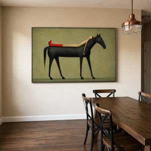 Sage Repose Horse Wall Art styled interior scene 7 | OILDECO