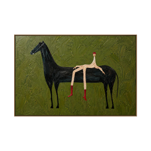 Striped Rider Horse Wall Art | OILDECO