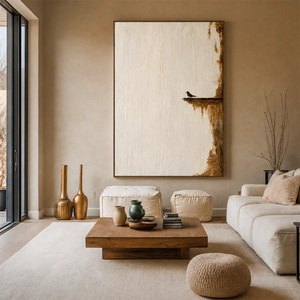 Quiet Perch Textured Wall Art styled interior scene 1 | OILDECO