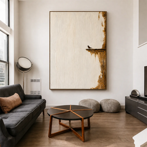 Quiet Perch Textured Wall Art styled interior scene 4 | OILDECO
