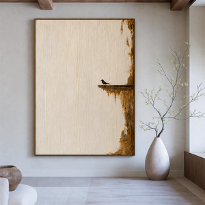 Quiet Perch Textured Wall Art styled interior scene 5 | OILDECO