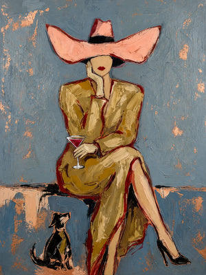 Pink Bow Muse Wall Art artwork view | OILDECO