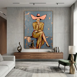 Pink Bow Muse Wall Art styled interior scene 1 | OILDECO